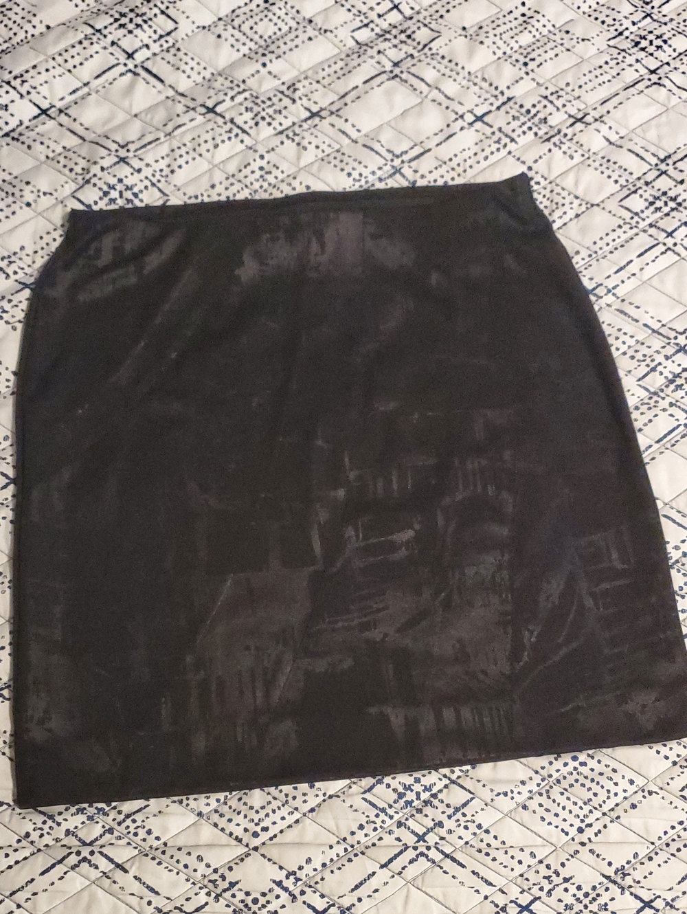 Drippy Paint Pattern Black Mini Skirt